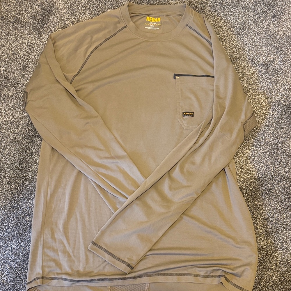 Ariat REBAR Long Sleeve Performance Pocket Shirt - Taupe